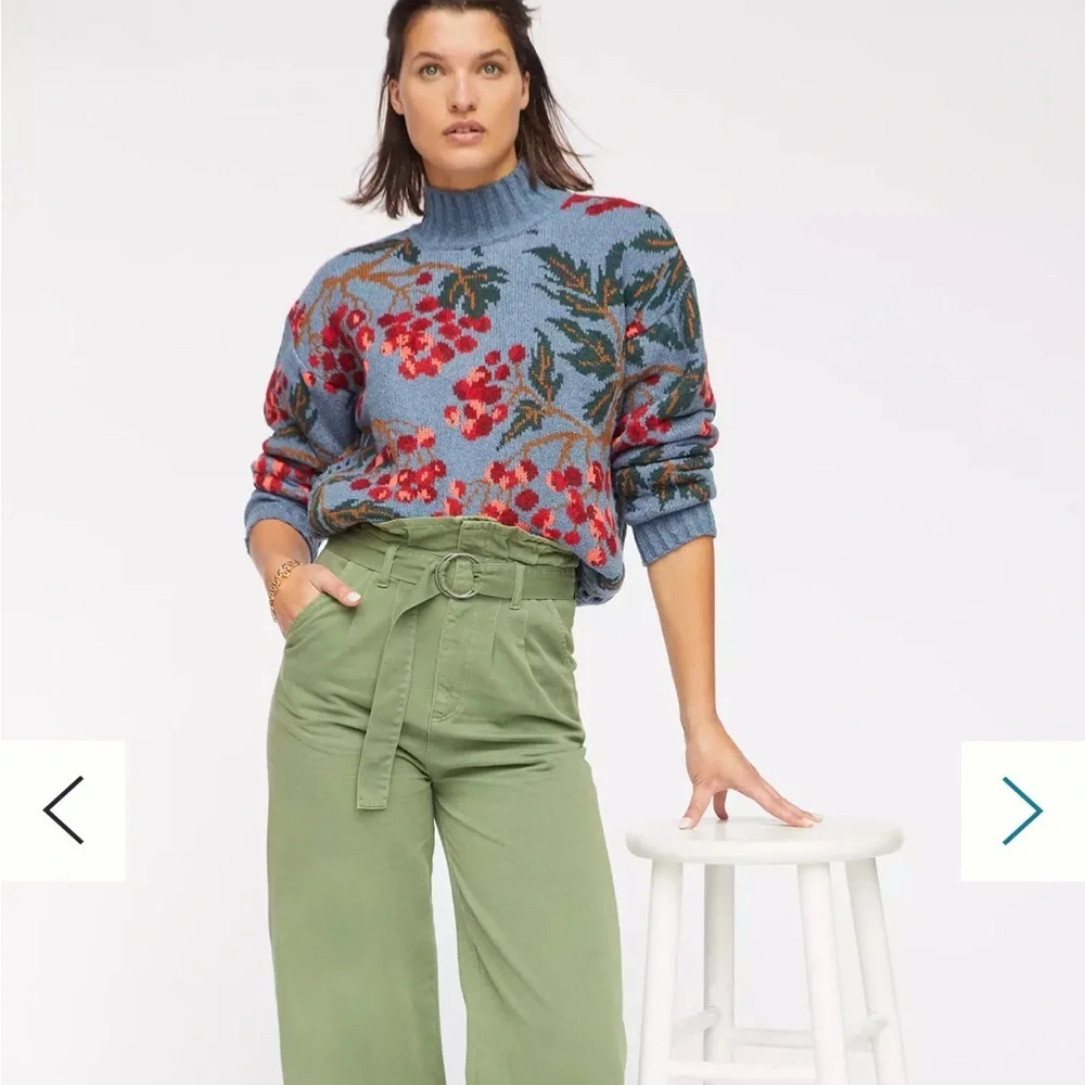 Anthropologie CECILIA PRADO Blossom Mock Neck Sweater In Blue XL NWT - Picture 2 of 8